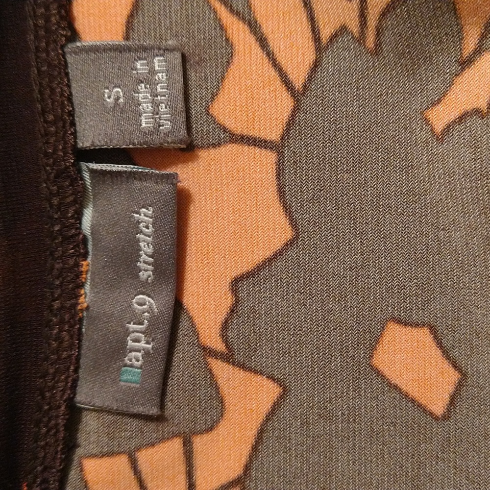 Apt 9 stretch brown and orange stretch dress Sz S - Picture 7 of 9